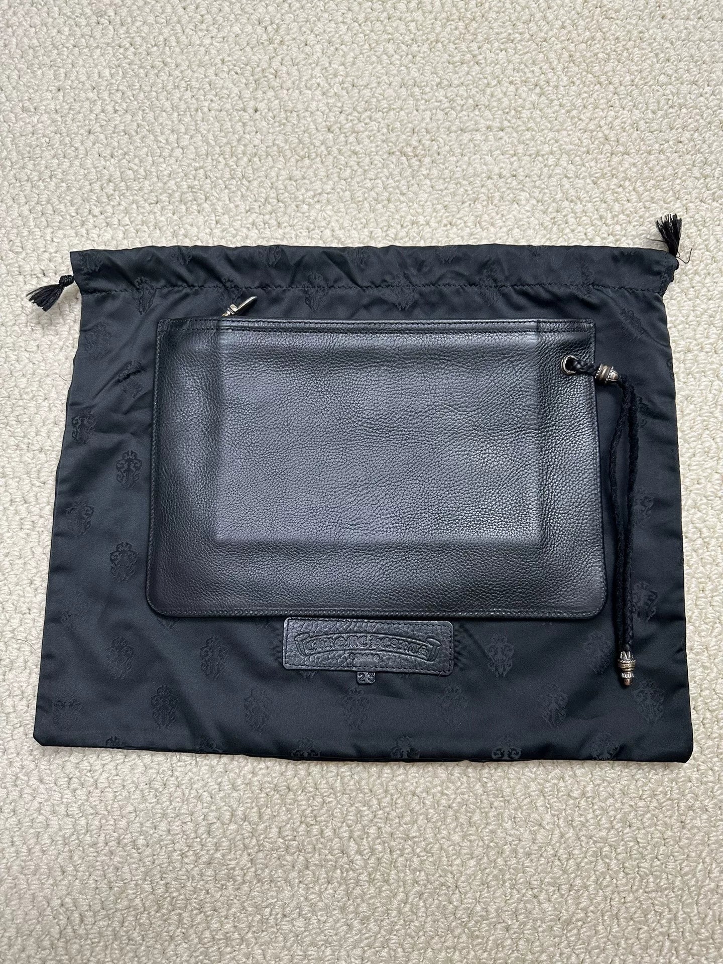 Chrome Hearts Black Sword Zipper Clutch