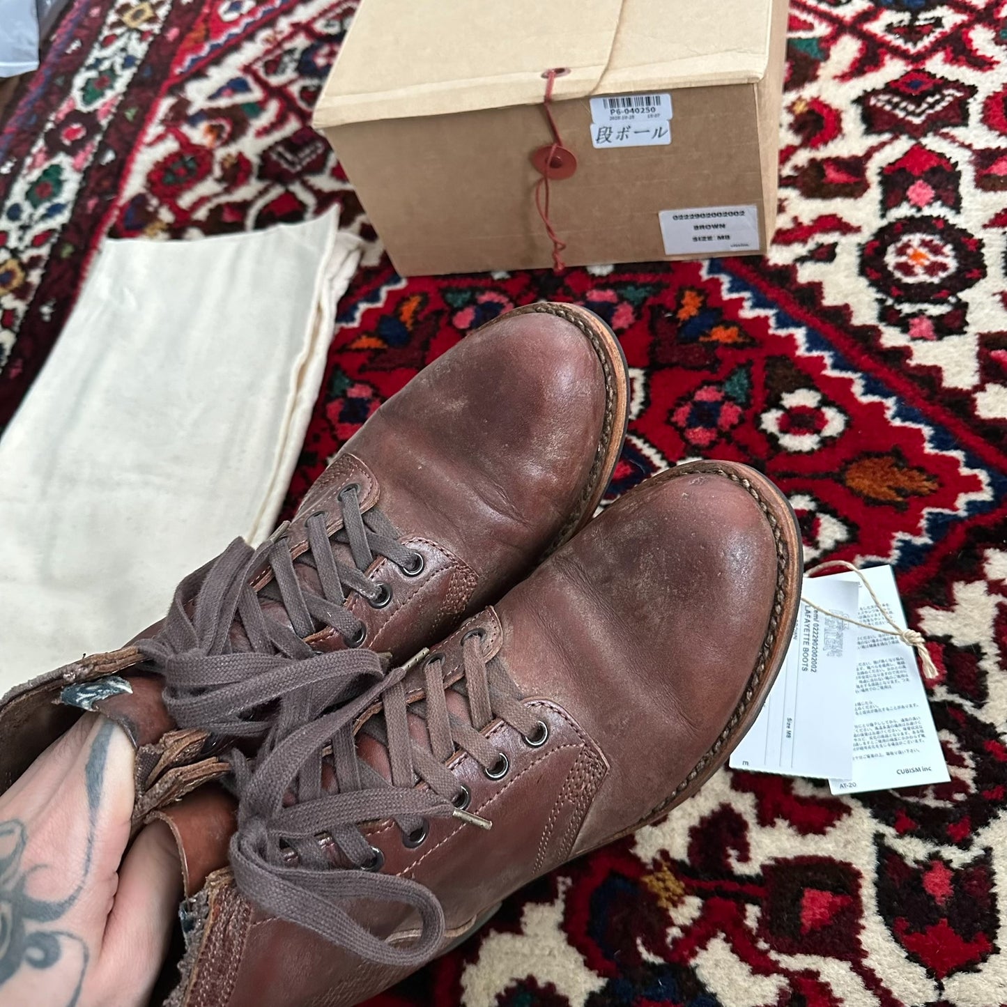 visvim ict lafayette mud-dyed boots