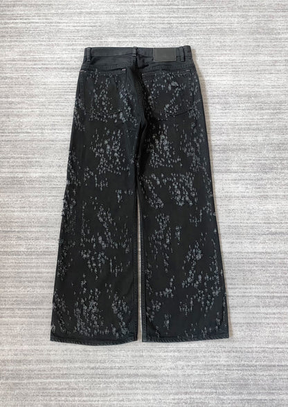 Acne Studios Distressed Black Denim Flared Pants