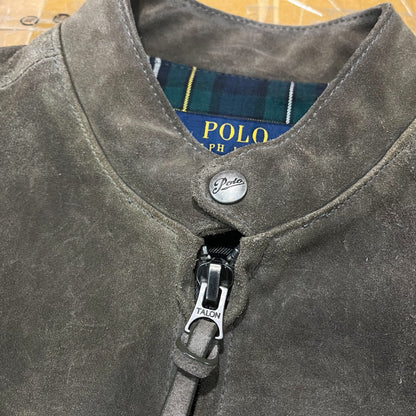 vintage ralph lauren brown leather jacket