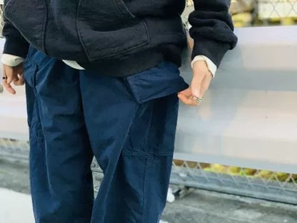 Porter Classic Indigo Nylon Cargo Pants