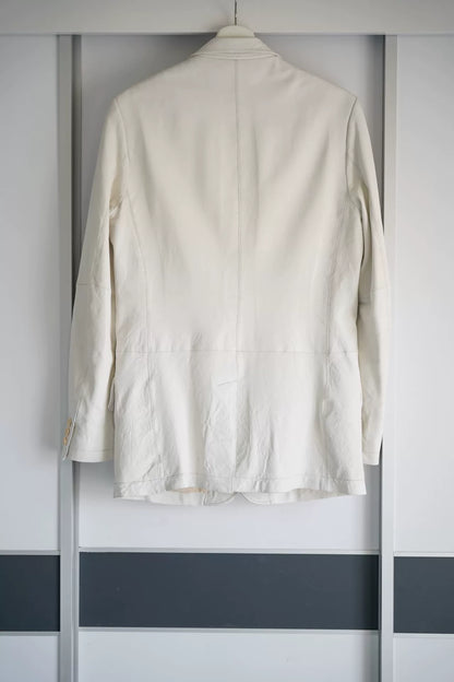 Yohji Yamamoto White Leather Suit Jacket