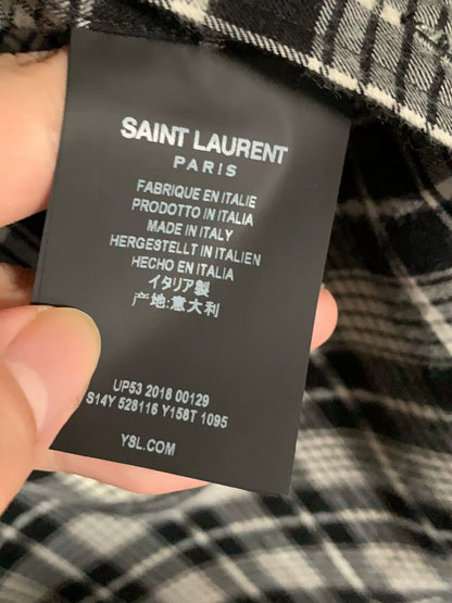 Saint Laurent Black White Plaid Shirt