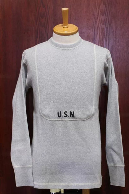 thick long sleeve tee with USN print