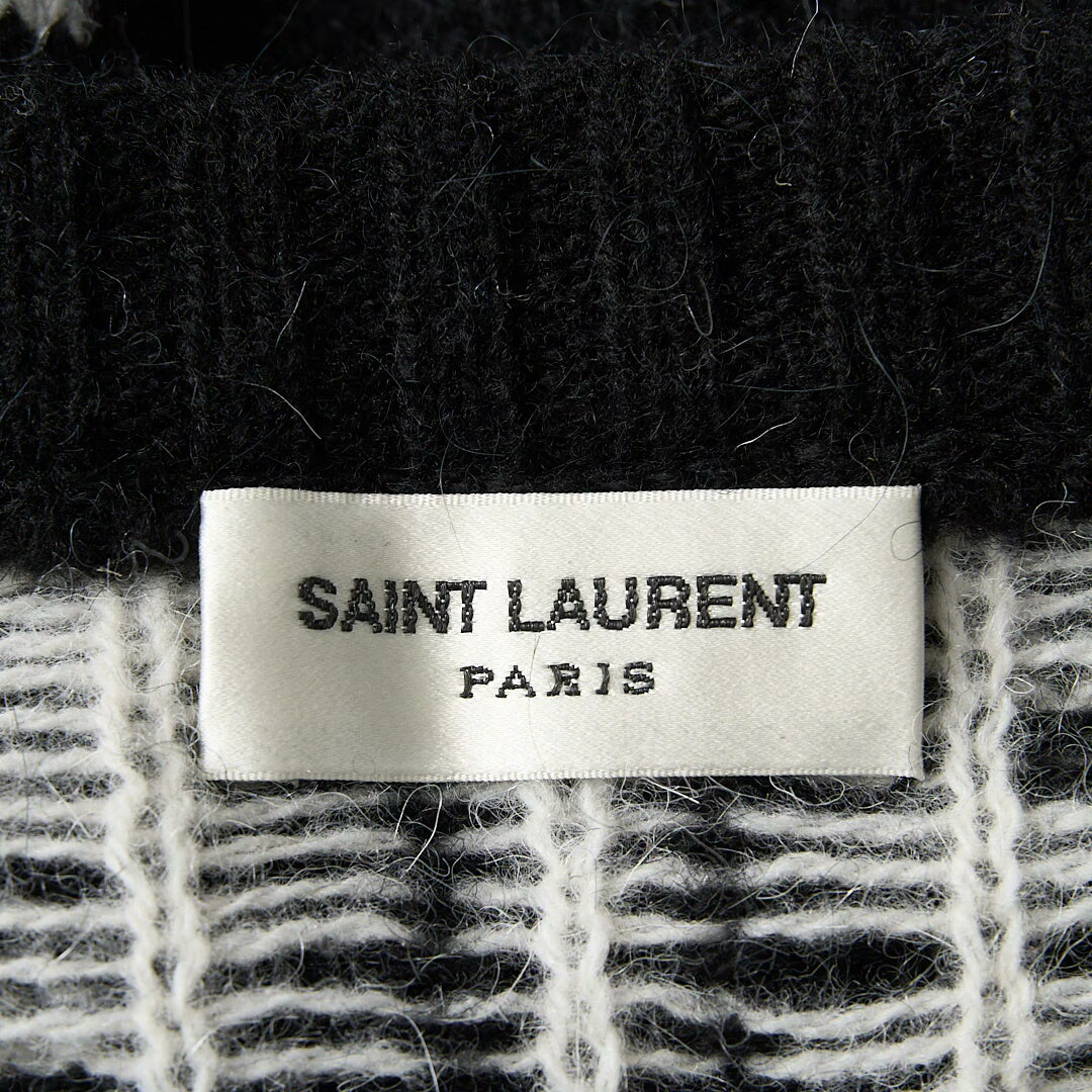 Saint Laurent Men's Black Zigzag Sweater