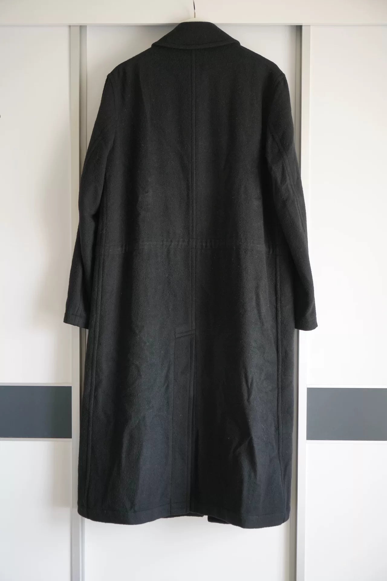 yohji yamamoto wool zip drawstring coat