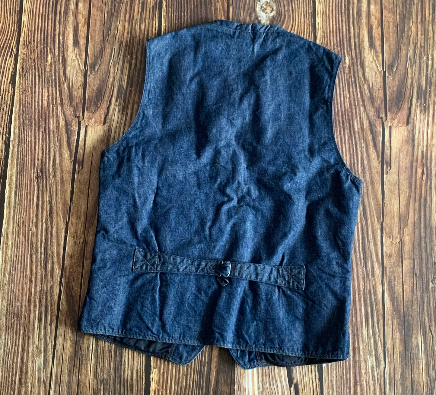 blue denim work vest for versatile styling