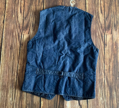 blue denim work vest for versatile styling