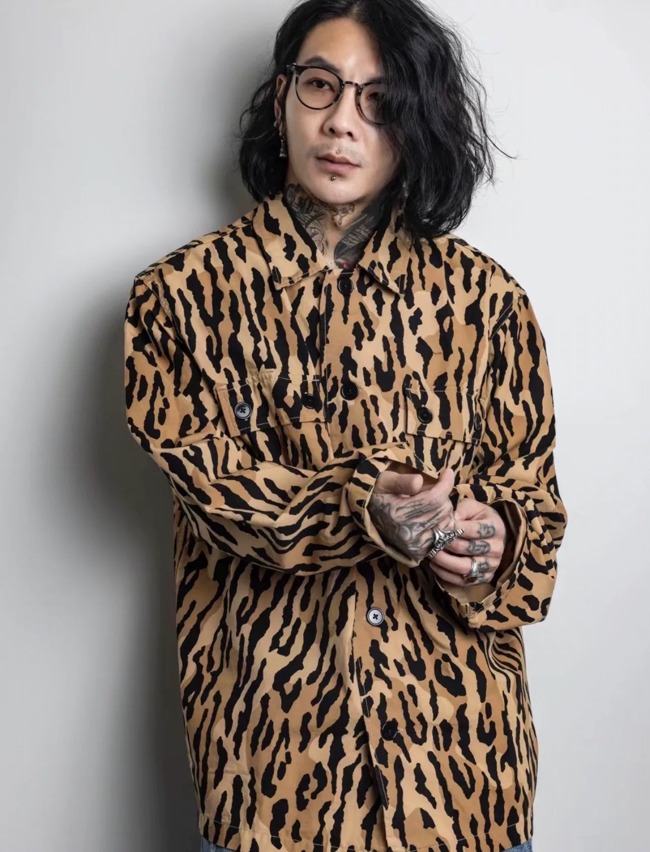 wacko maria leopard print jacket with embroidery