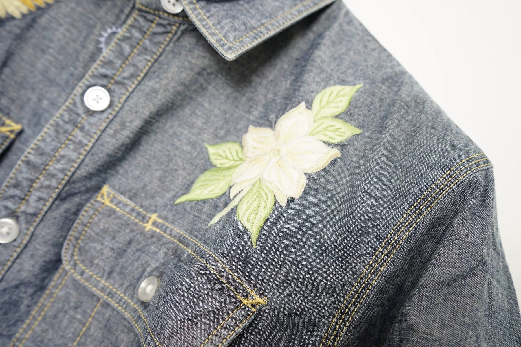 Neighborhood Embroidered Beaded Short-Sleeve Shirt