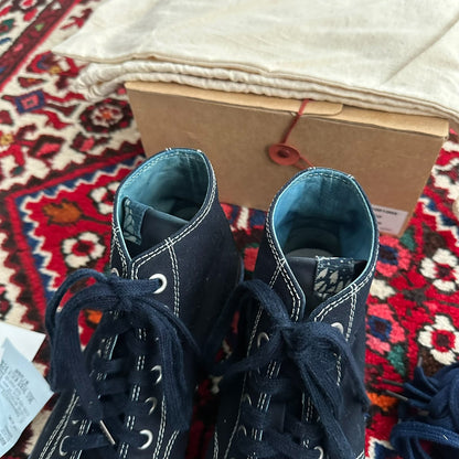 visvim skagway hi canvas shoes in blue