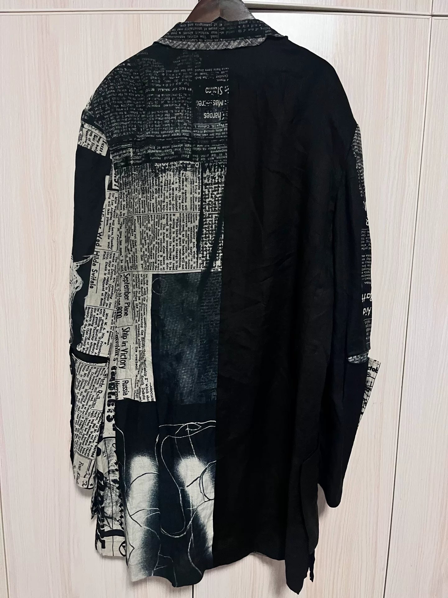 Yohji Yamamoto Newspaper Print Jacket