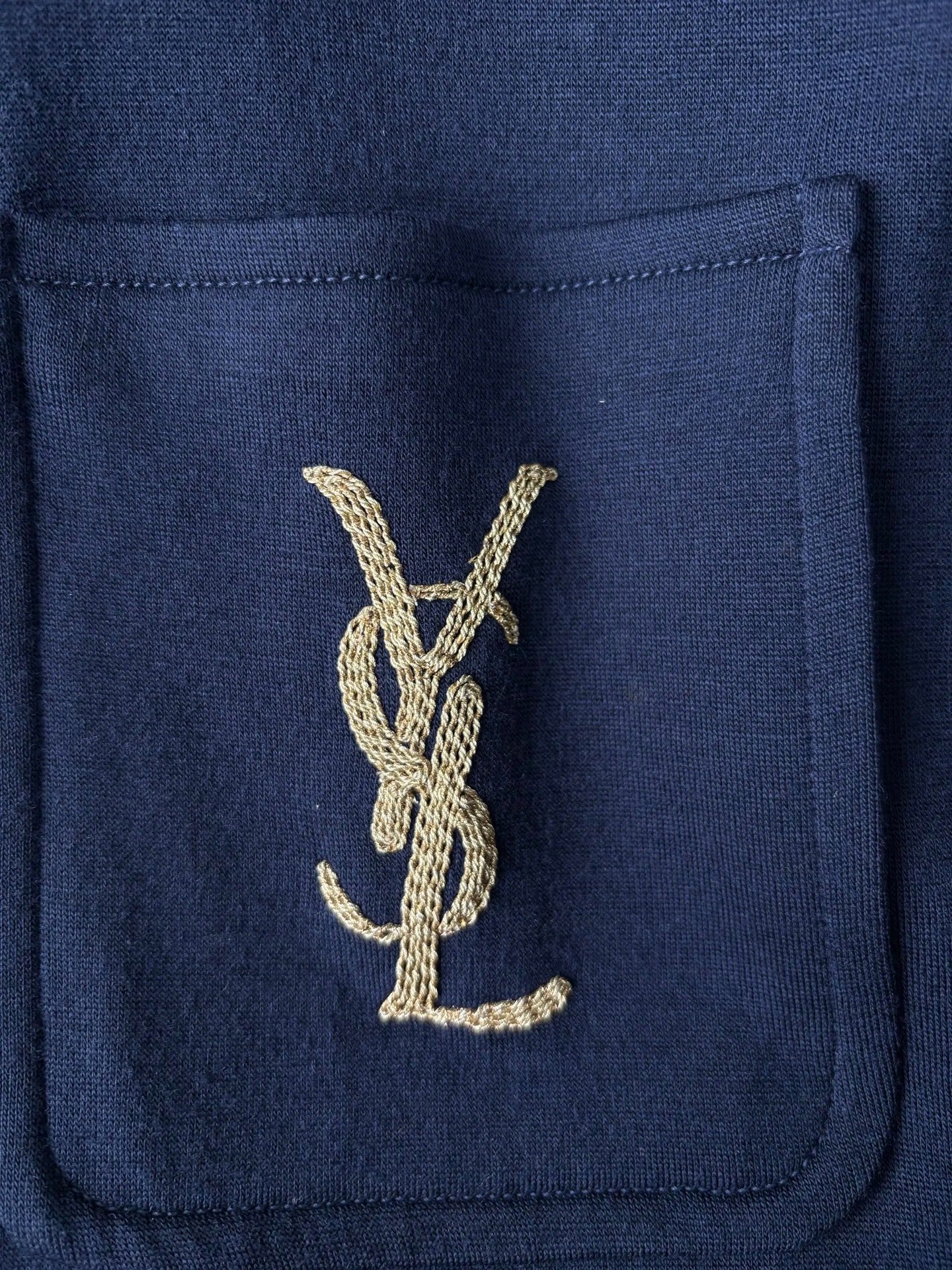 Saint Laurent Navy Wool Gold Embroidery Jacket