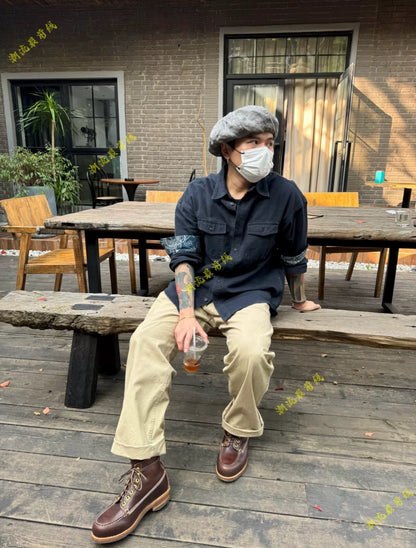 visvim black elk flannel shirt bandana