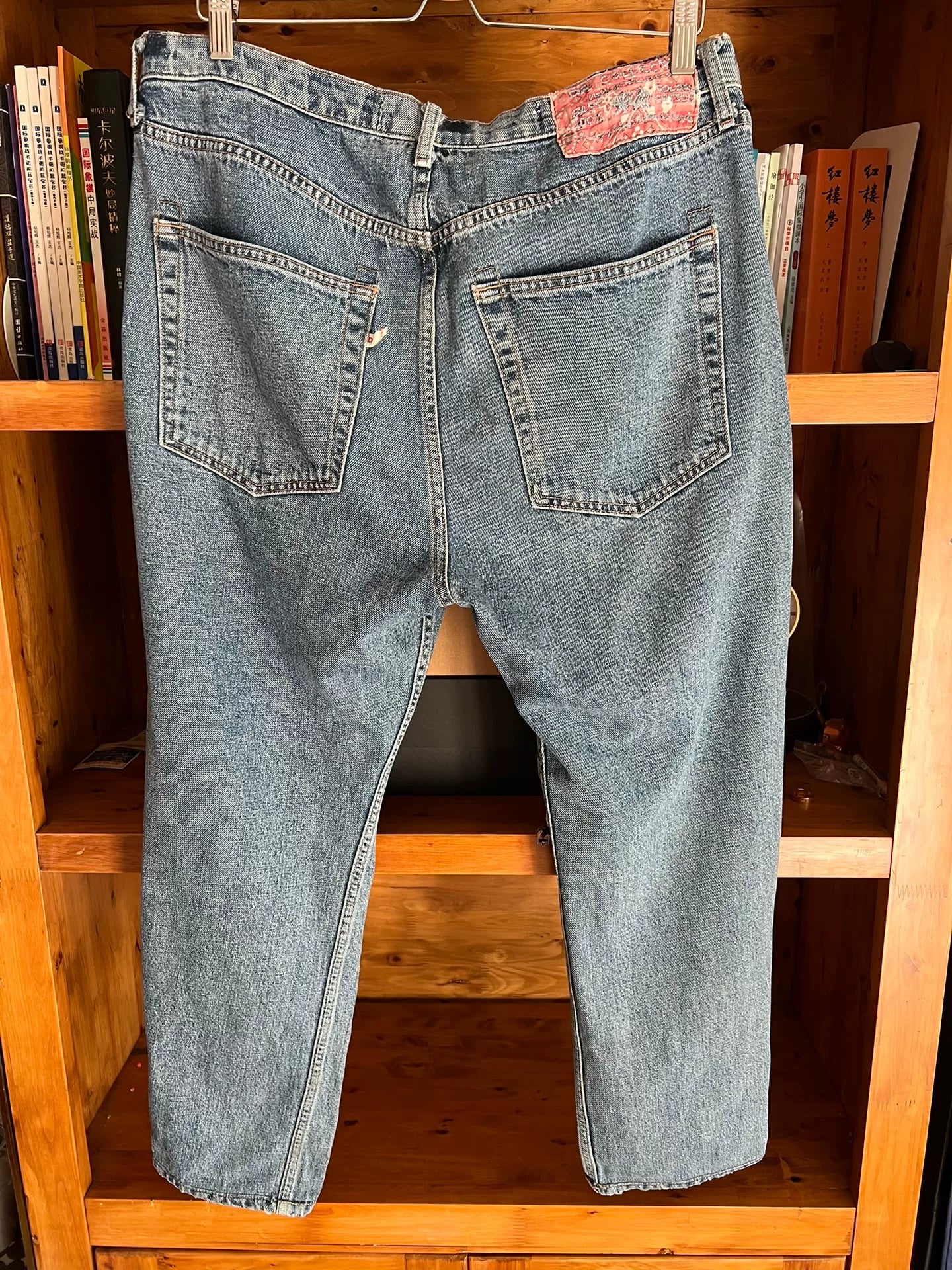 handcrafted indigo dyed relaxed fit denim pants