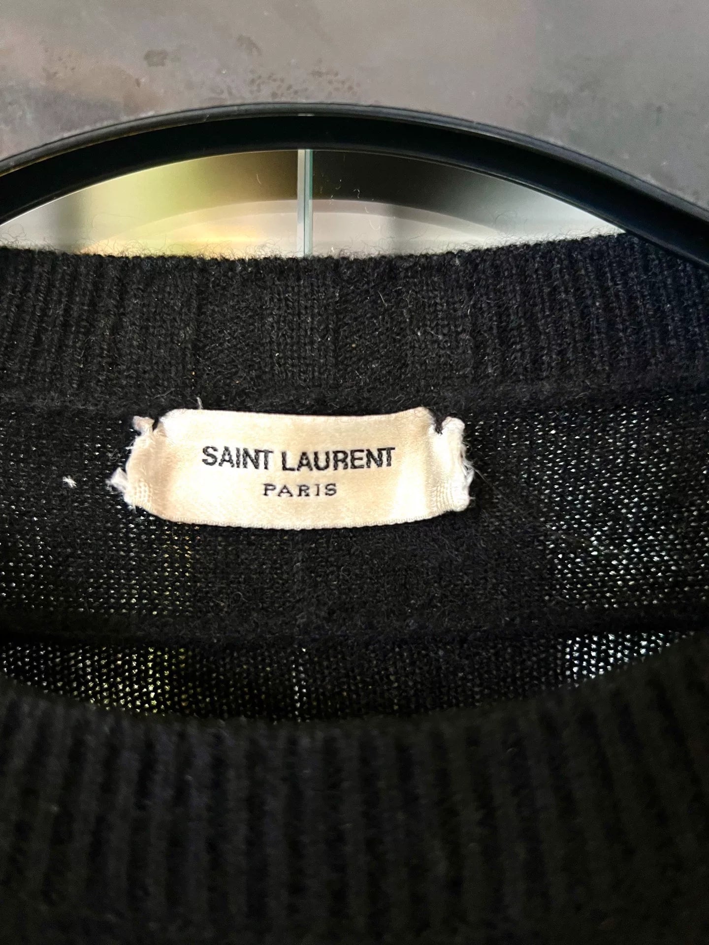 black cashmere sweater by saint laurent