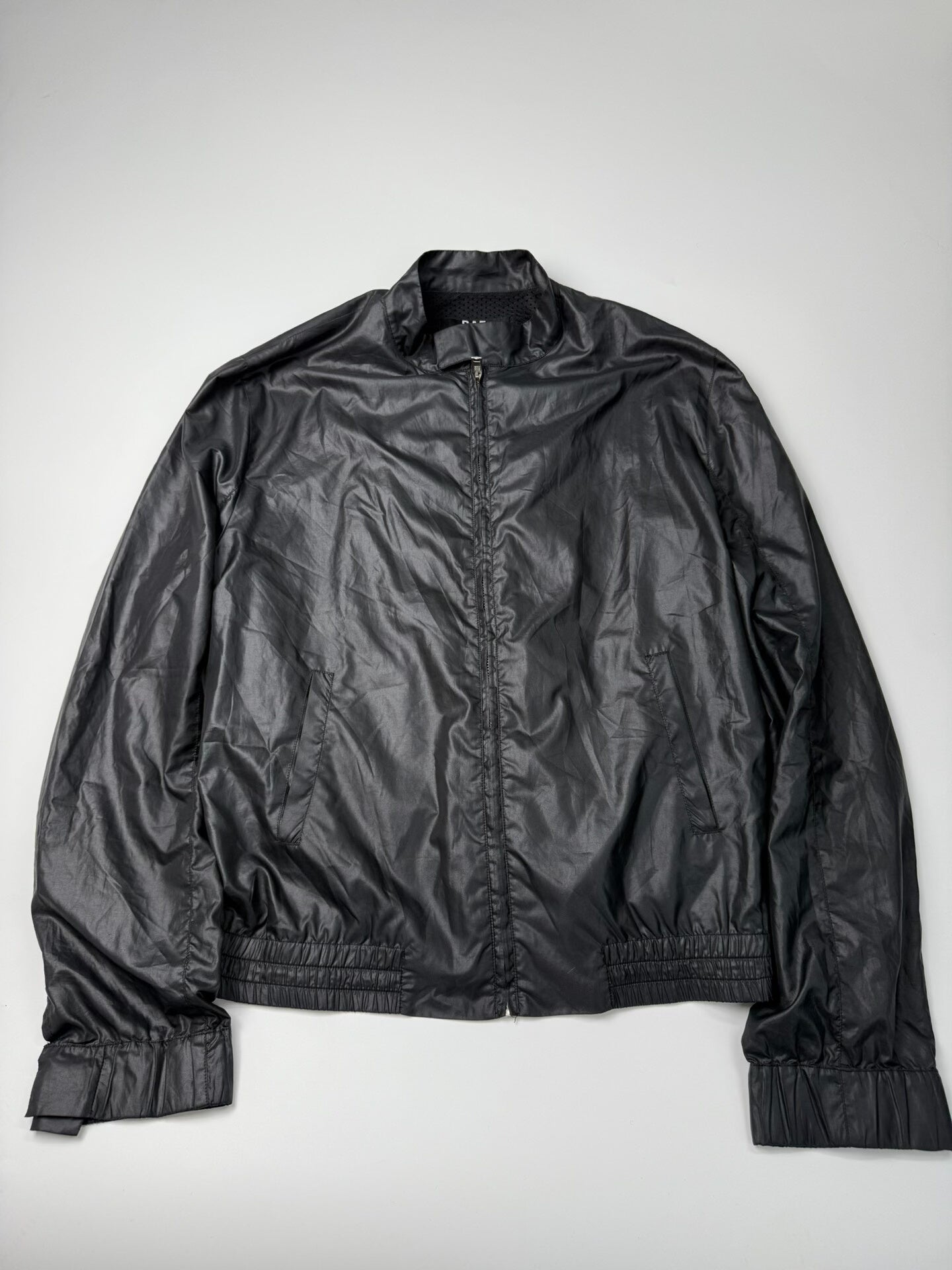 raf simons black motorcycle jacket size 50