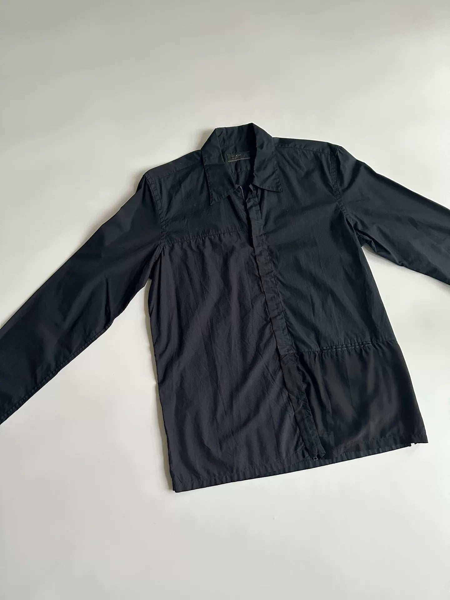 Prada Mixed Fabric Zip Shirt