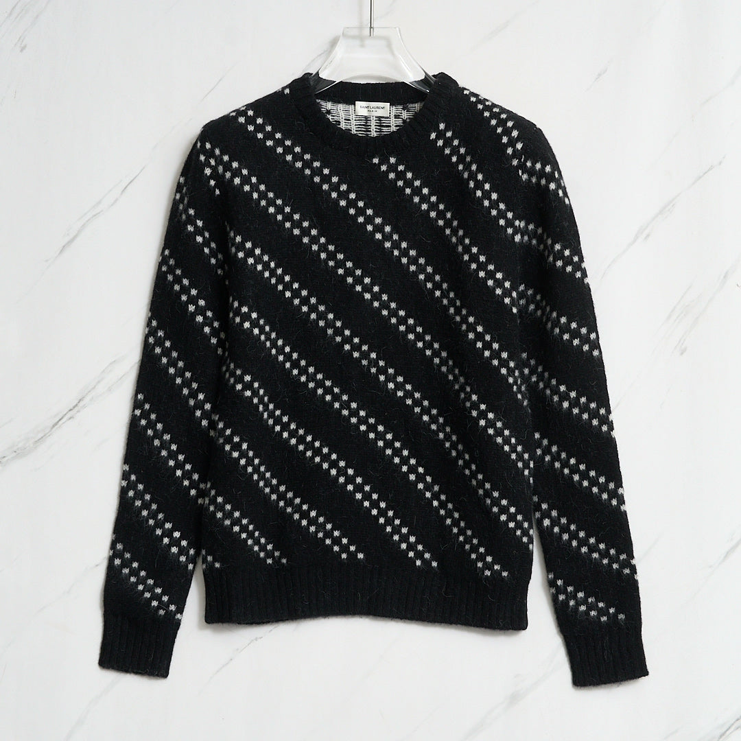 Saint Laurent Men's Zigzag Pattern Sweater