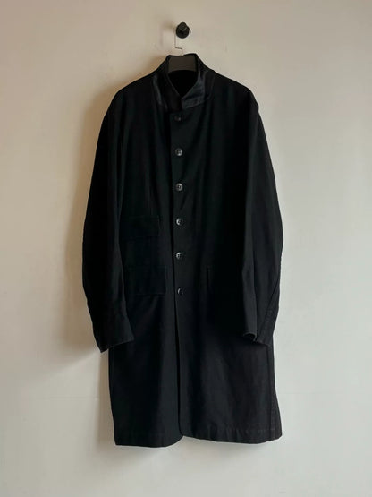 ann demeulemeester monk coat in black