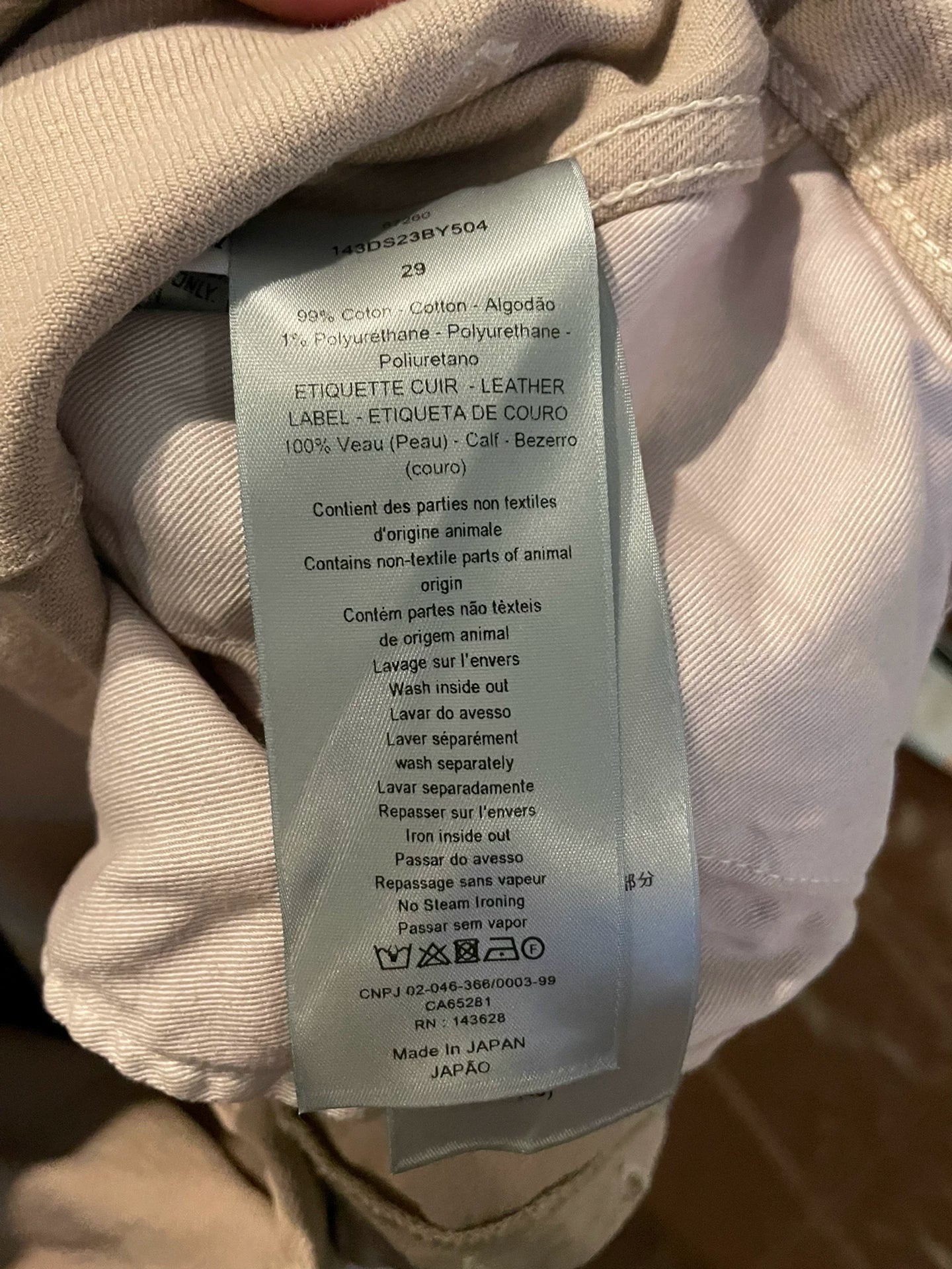 Dior Spring Summer Cargo Jeans 29 Size