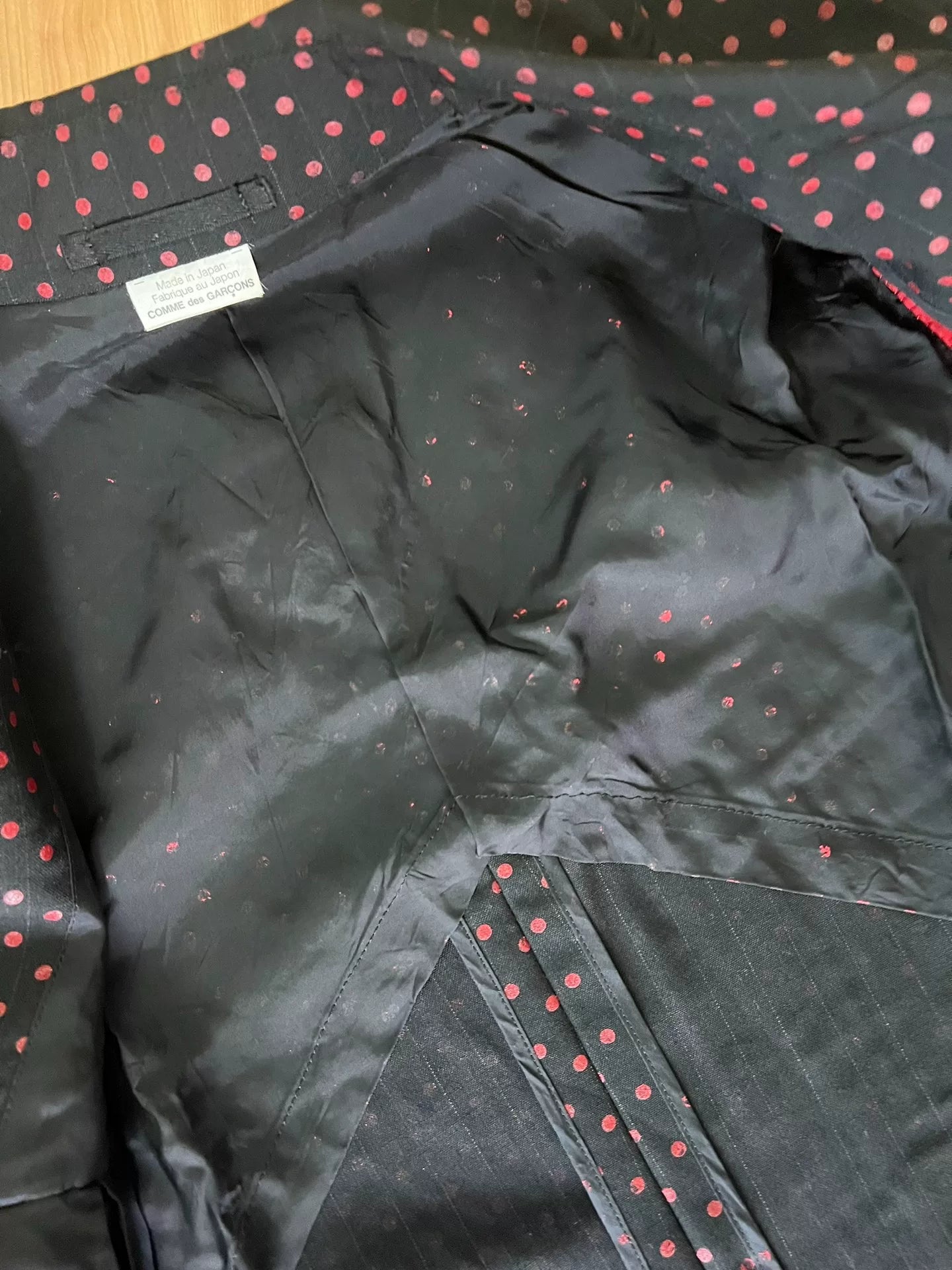 Comme des Garcons Runway Polka Dot Wool Coat