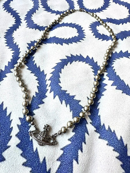 vivienne westwood gray pearl necklace