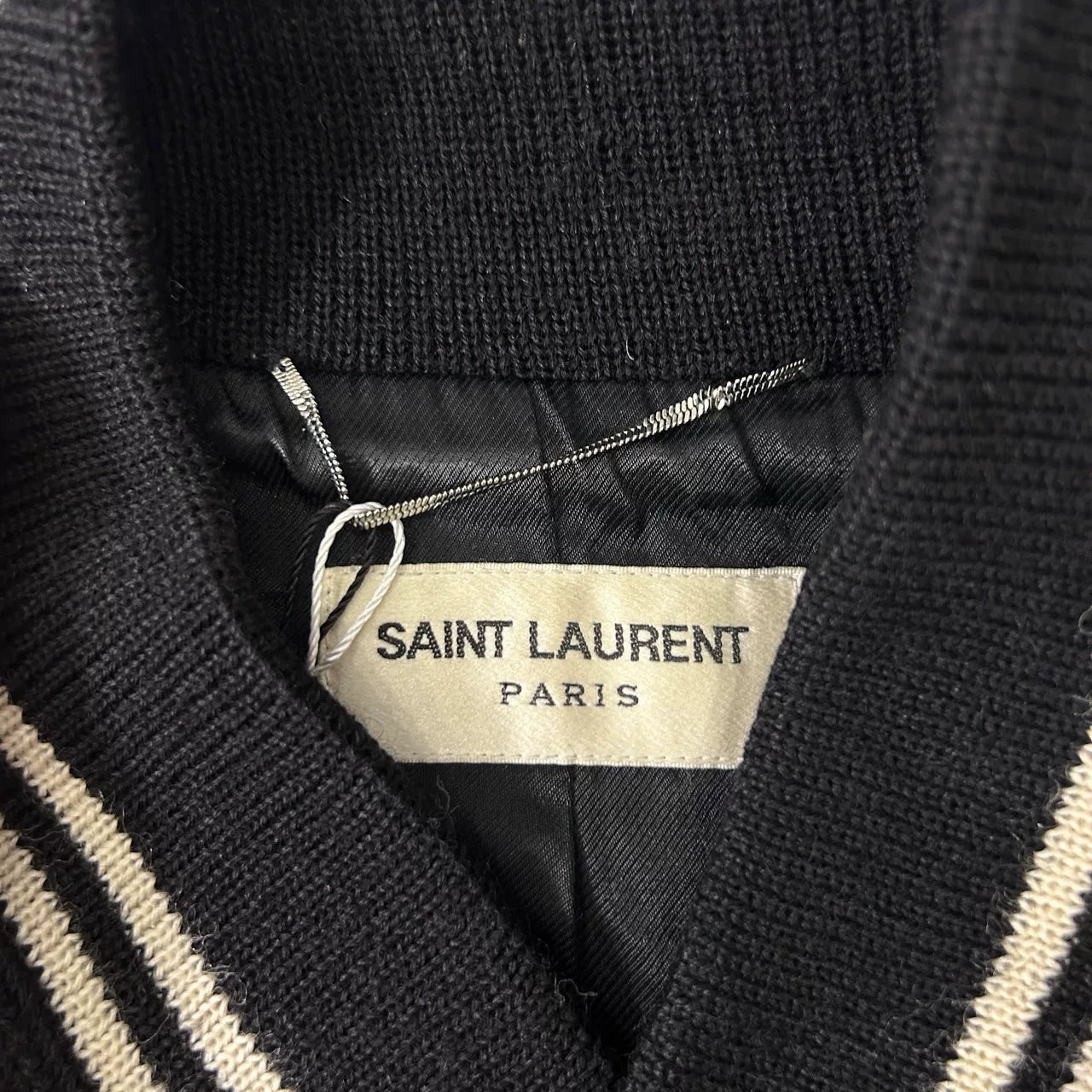 Saint Laurent Gray Wool Baseball Jacket