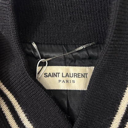 Saint Laurent Gray Wool Baseball Jacket