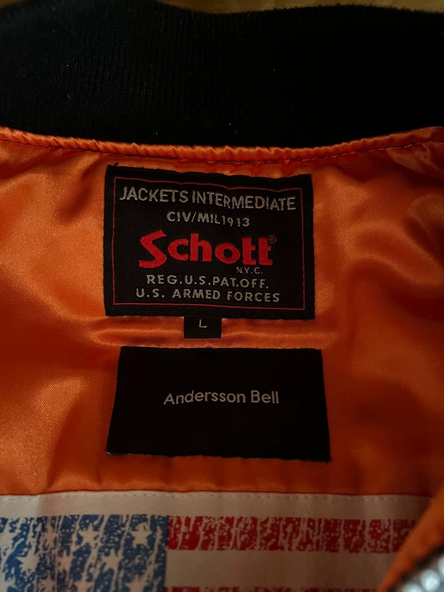 schott x anderson bell black embroidered jacket