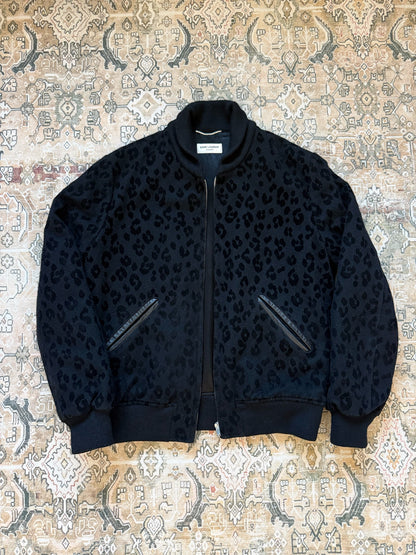 Saint Laurent Paris Leopard Bomber Jacket
