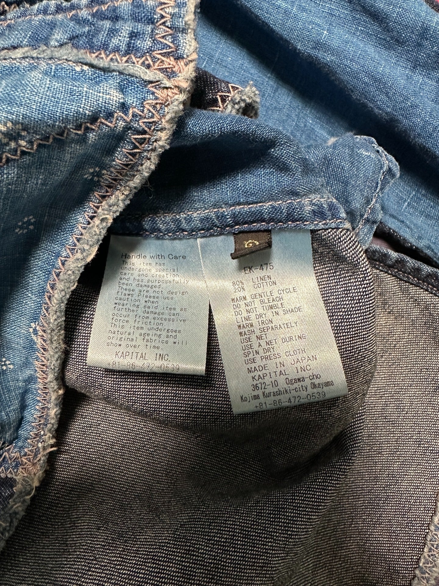 KAPITAL Blue Dye Patchwork Denim Shirt