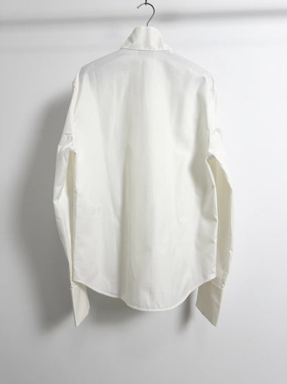 Saint Laurent White Pleated Dress Shirt