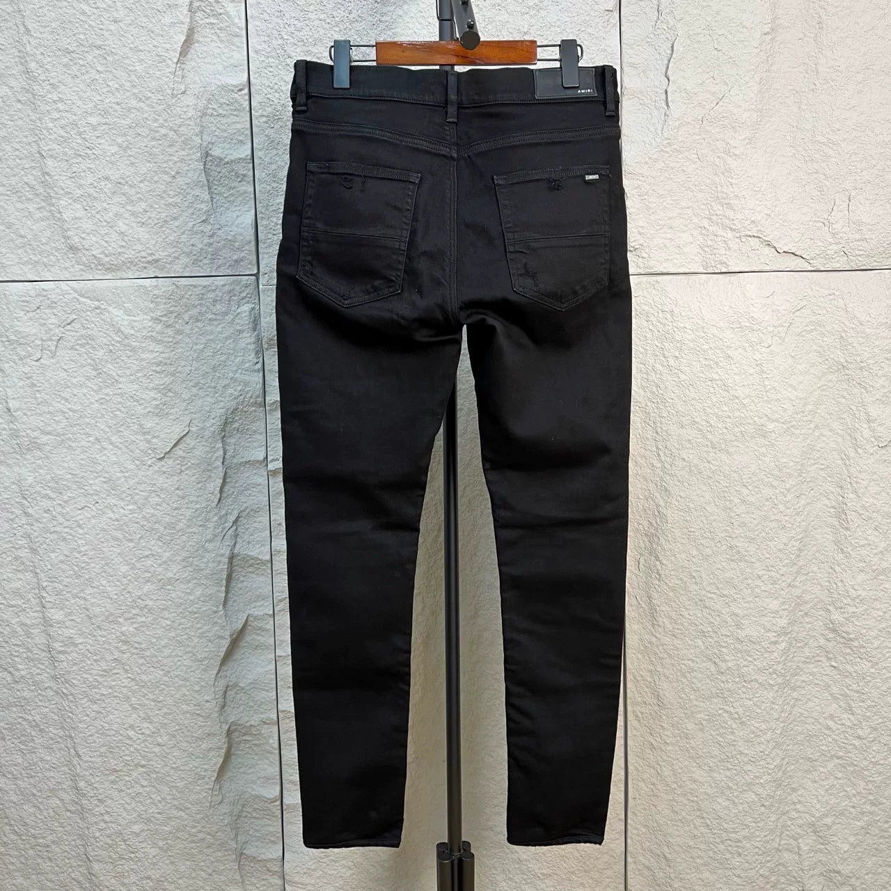 amiri black casual ripped denim jeans