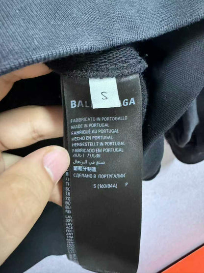 balenciaga logo zip-up jacket in black