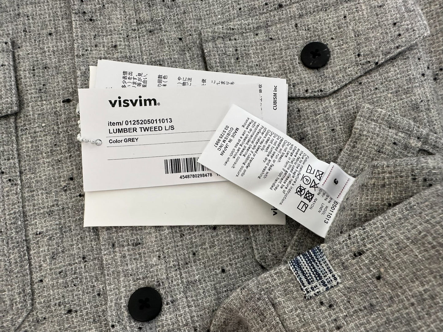visvim lumber tweed long sleeve shirt
