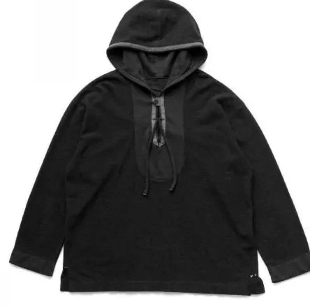 porter classic pile parker hoodie black