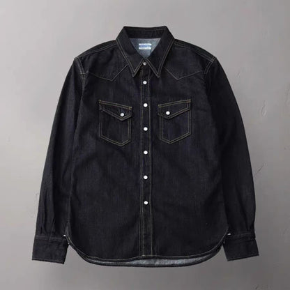 THE FLAT HEAD Classic Workwear Denim Shirt