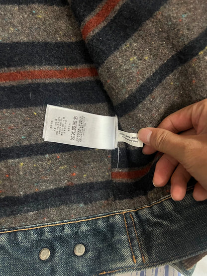 limited edition distressed denim jacket size XS