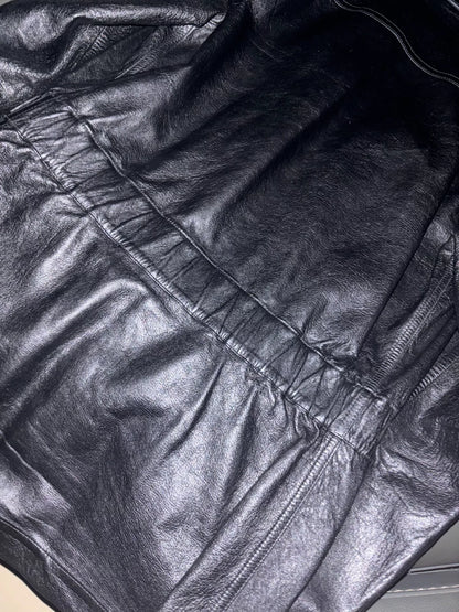 saint laurent black leather utility jacket