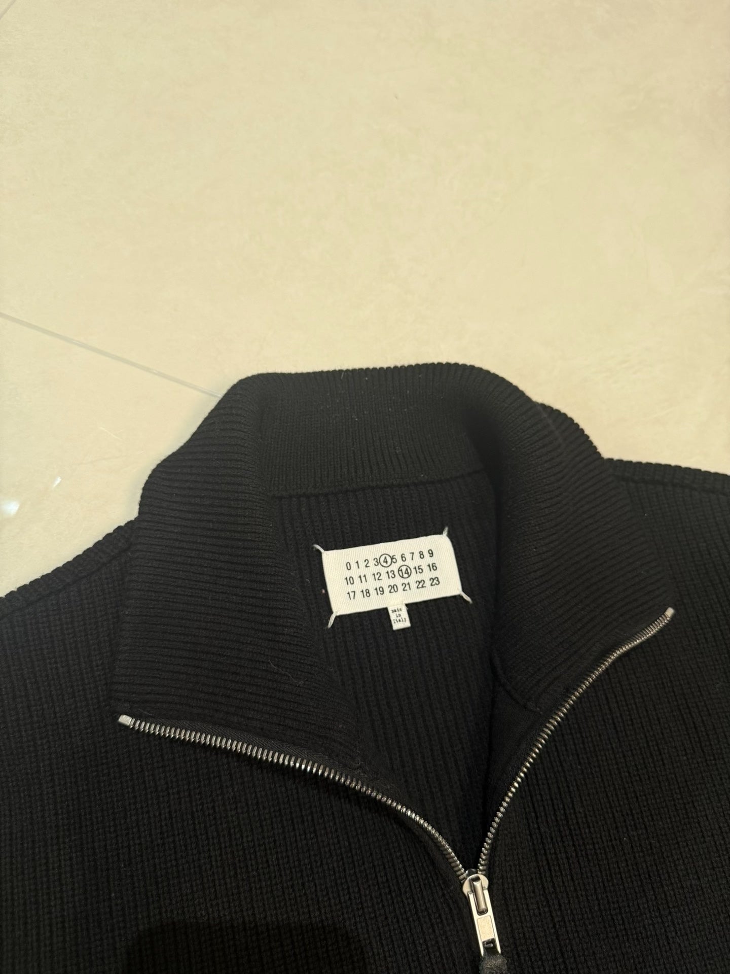 Maison Margiela Ribbed Zip-Up Sweater