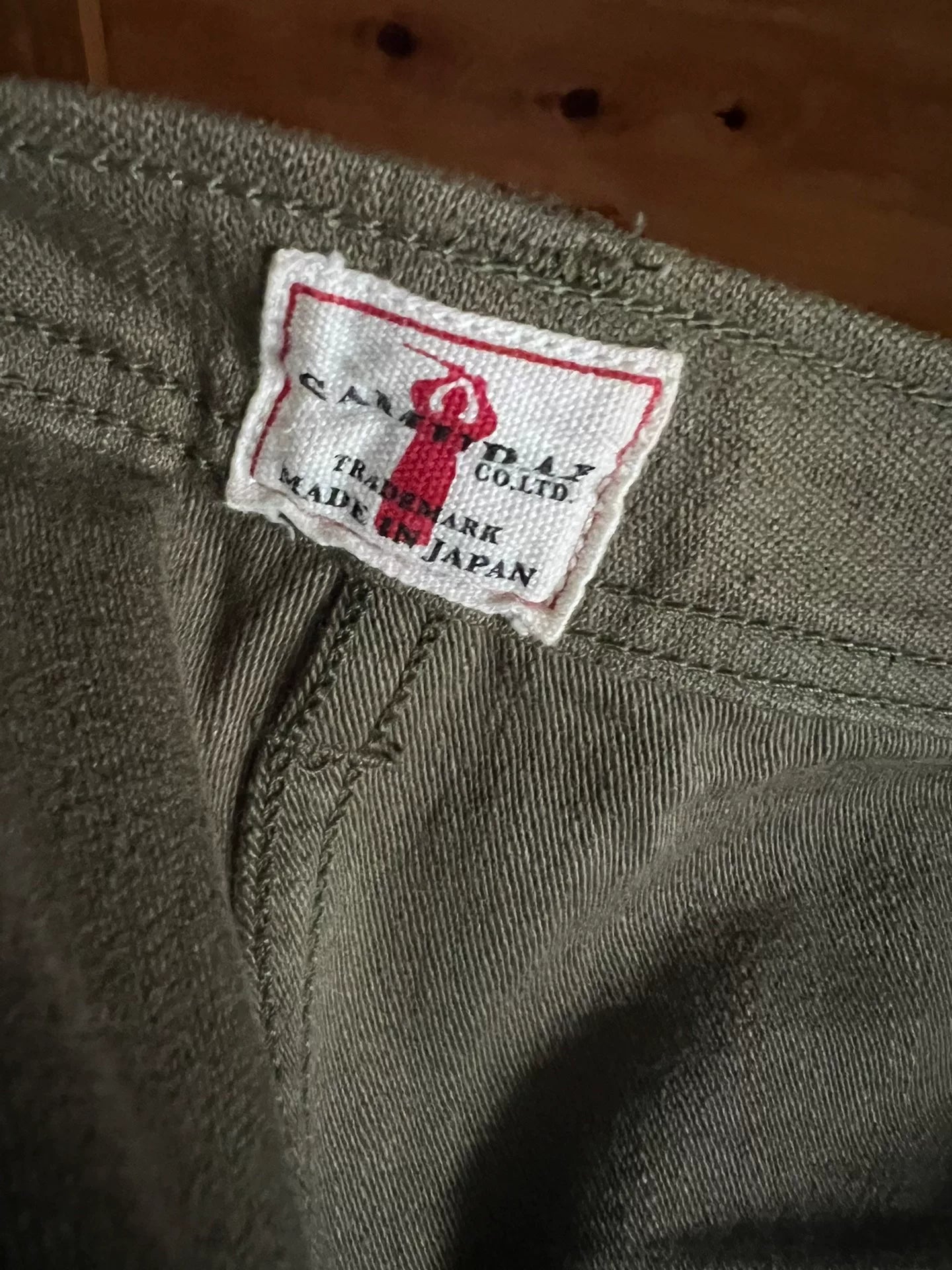 green cargo work pants with thick fabric