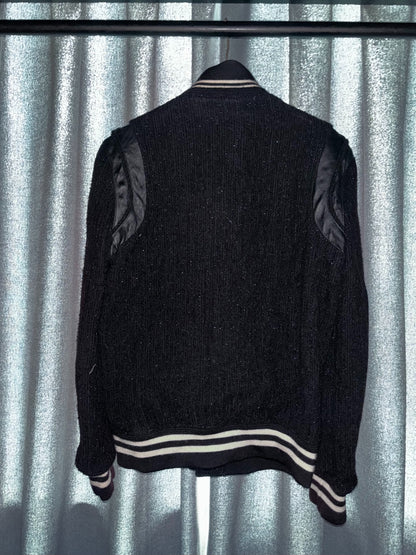 Saint Laurent Black Sparkle Baseball Jacket