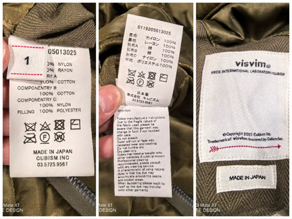 visvim iris liner jacket in olive green