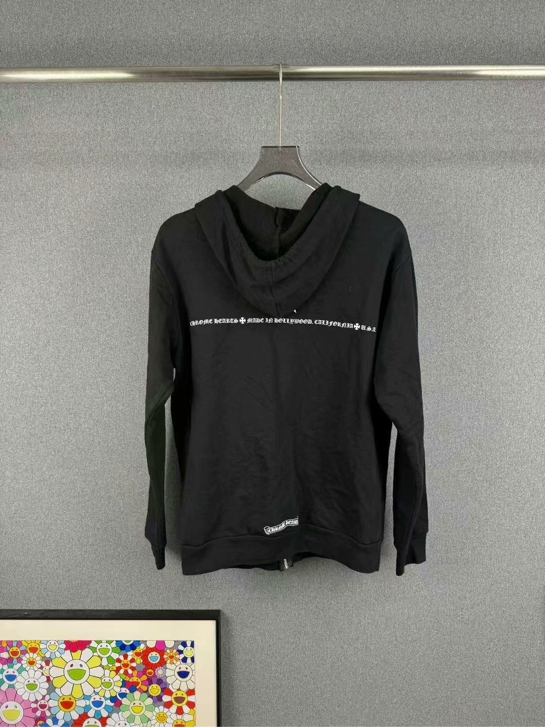 chrome hearts black star zip hoodie