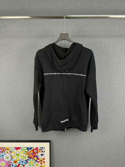 chrome hearts black star zip hoodie