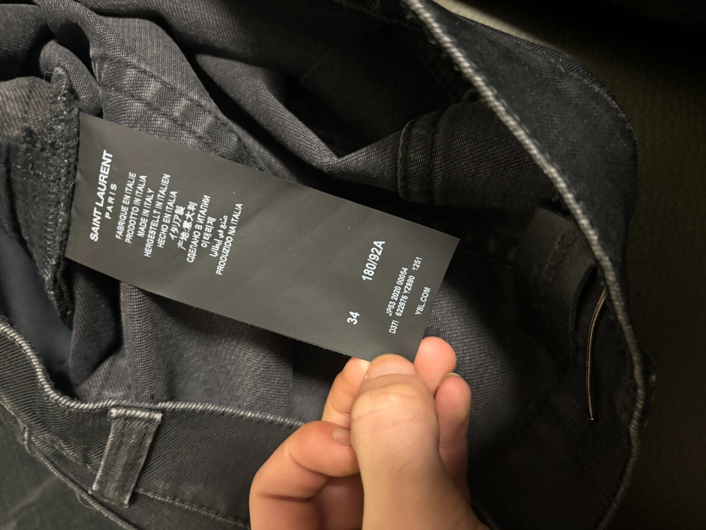 Saint Laurent Black Slim Fit Denim Pants