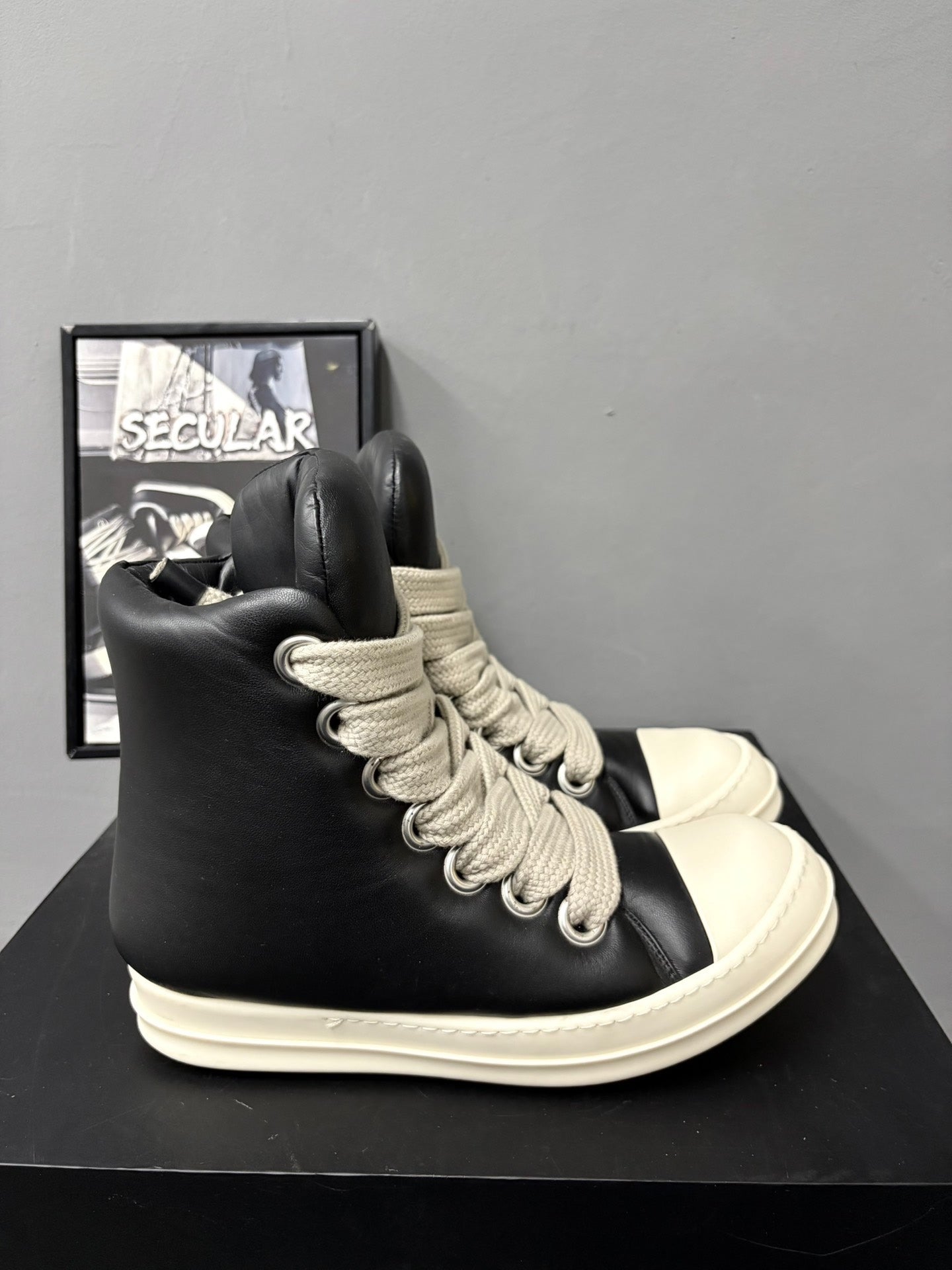 Rick Owens High-Top Leather Chunky Sneakers