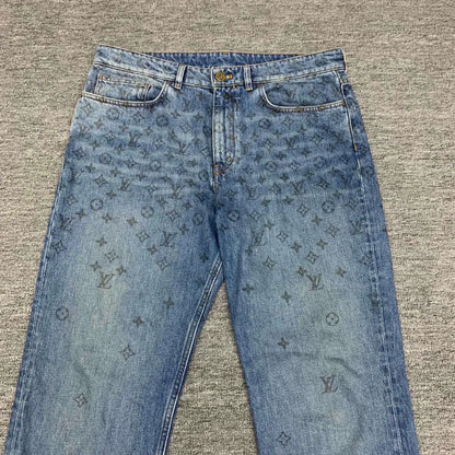 lv monogram gradient denim jeans size 33