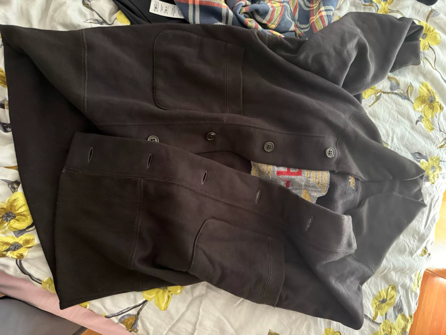 vintage Fleece Lined Motorcycle Cardigan